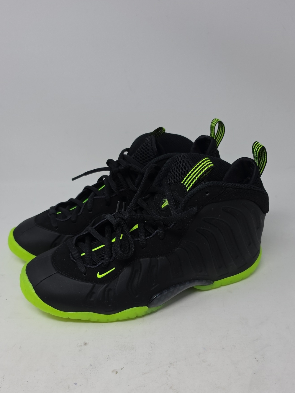 Nike Little Posite One Kids Black Sneakers with Neon Green Accents